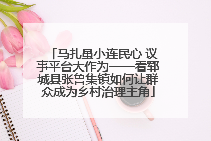 马扎虽小连民心 议事平台大作为——看郓城县张鲁集镇如何让群众成为乡村治理主角