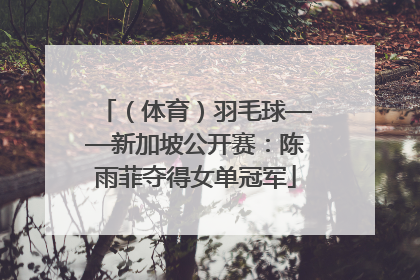 （体育）羽毛球——新加坡公开赛：陈雨菲夺得女单冠军
