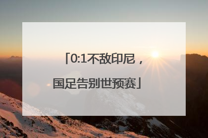 0:1不敌印尼，国足告别世预赛