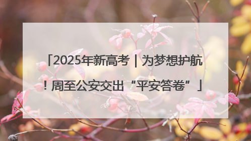 2025年新高考｜为梦想护航！周至公安交出“平安答卷”