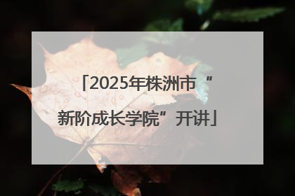 2025年株洲市“新阶成长学院”开讲