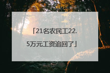 21名农民工22.5万元工资追回了
