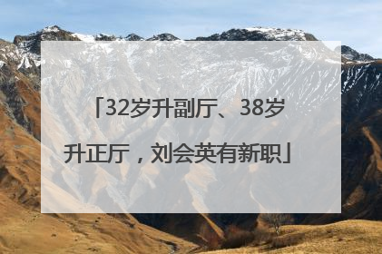 32岁升副厅、38岁升正厅，刘会英有新职