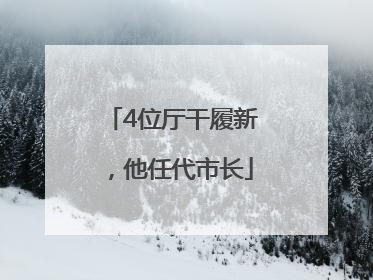 4位厅干履新，他任代市长
