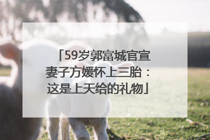 59岁郭富城官宣妻子方媛怀上三胎：这是上天给的礼物
