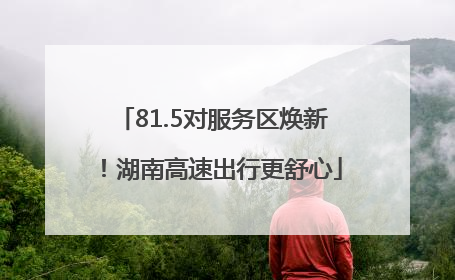 81.5对服务区焕新！湖南高速出行更舒心